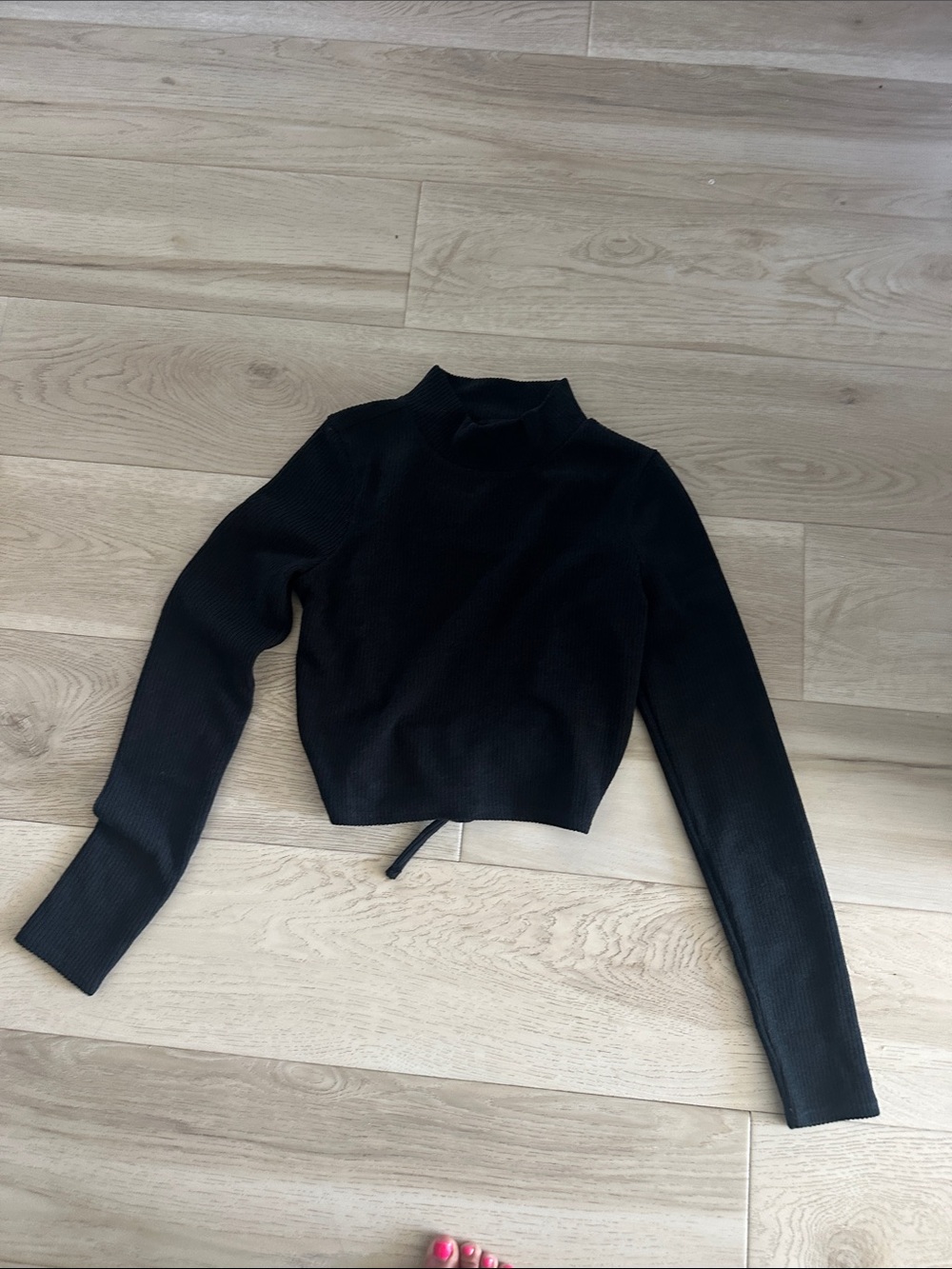 Madewell Black Cropped Turtleneck Pullover